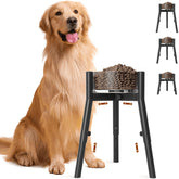 TIDANT dog bowl stand shows adjustable height easing neck strain during meals.