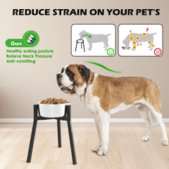 TIDANT dog bowl stand adjustable width shows versatile fit for different bowls.