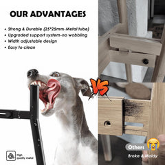 TIDANT dog bowl stand angled-feet provides stable, non-slip dining