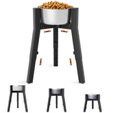 TIDANT dog bowl stand side view demonstrates ergonomic feeding height for large dogs