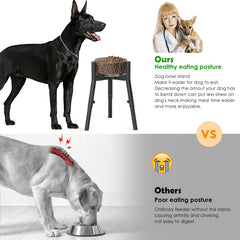 TIDANT dog bowl stand with width adjustment fits 7–10.7 inch bowls securely.