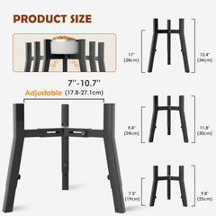 TIDANT dog bowl stand width adjustment provides secure fit for various bowls