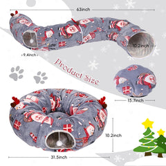 Tidjani cat tunnel bed round mat provides a cozy lounging spot for indoor cats after play.