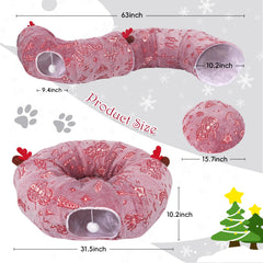 Tidjani cat tunnel bed round mat provides cozy resting for indoor cats