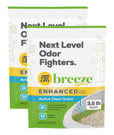 Purina Tidy Cats Breeze Litter Pellets pack-2 bags front view enhances convenience and odor control.