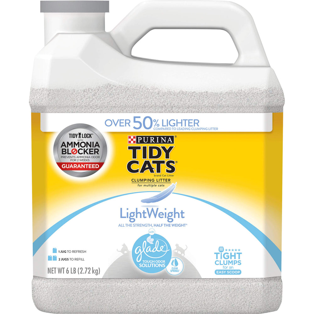Purina Tidy Cats LightWeight 6lb jug showing easy pour and handling.