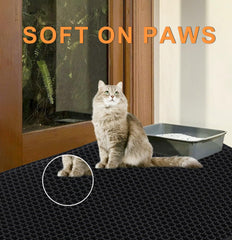 TidyNuts cat litter mat honeycomb double-layer design traps litter and reduces tracking on floors