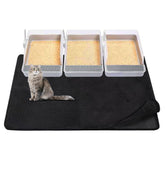 TidyNuts cat litter mat top view highlights large 45 by 32 inch coverage for litter containment