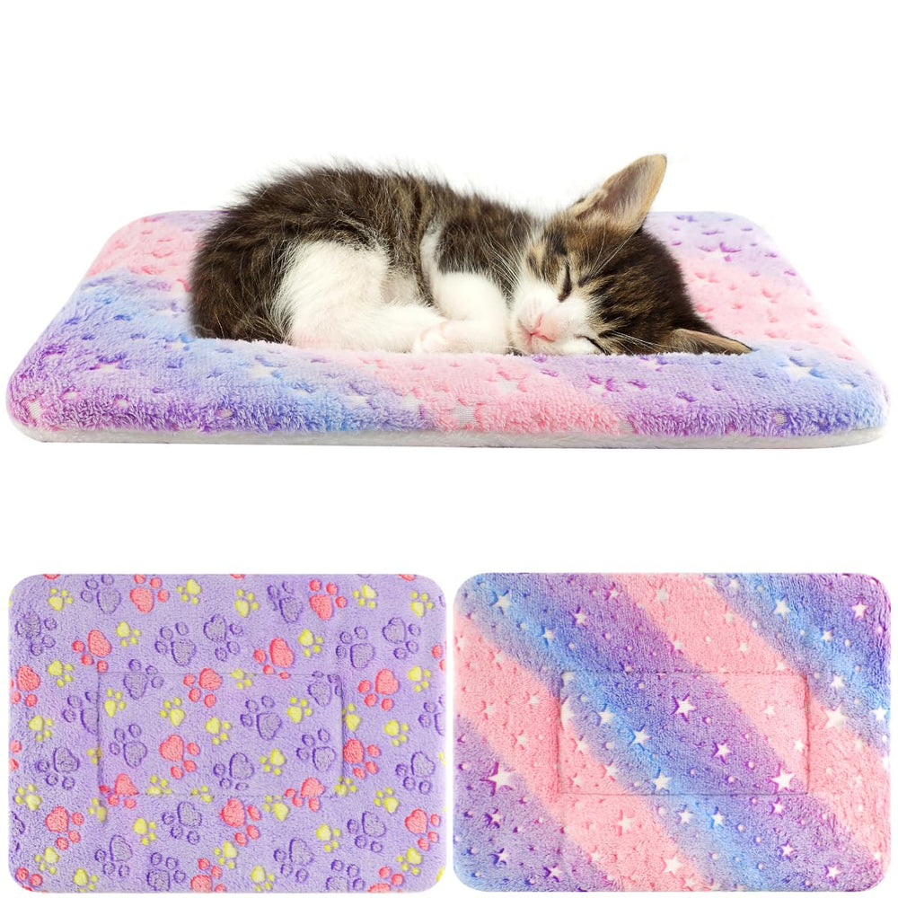 Tierrecare 2-pack cat blanket dual-pattern closeup for cozy versatility.