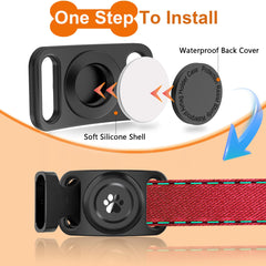 Tieuwant waterproof AirTag dog collar case keeps AirTag dry during splashes.