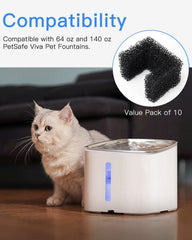 Tiga foam filter replacement for Viva Cat Water Fountain demonstrates easy swap.