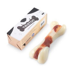 Tikaton indestructible dog chew signature bone shape helps dogs recognize their toy