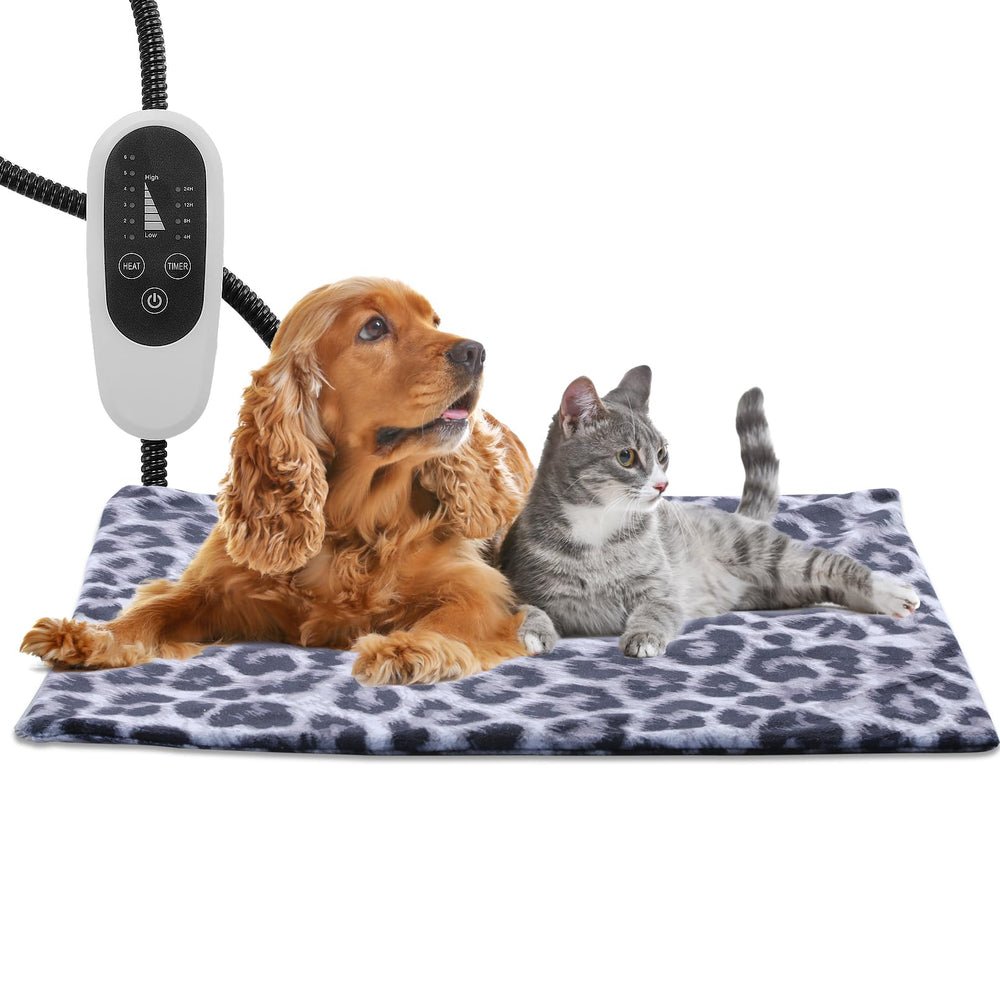Tikaton MET pet heating pad leopard top-view shows cozy warmth for pets