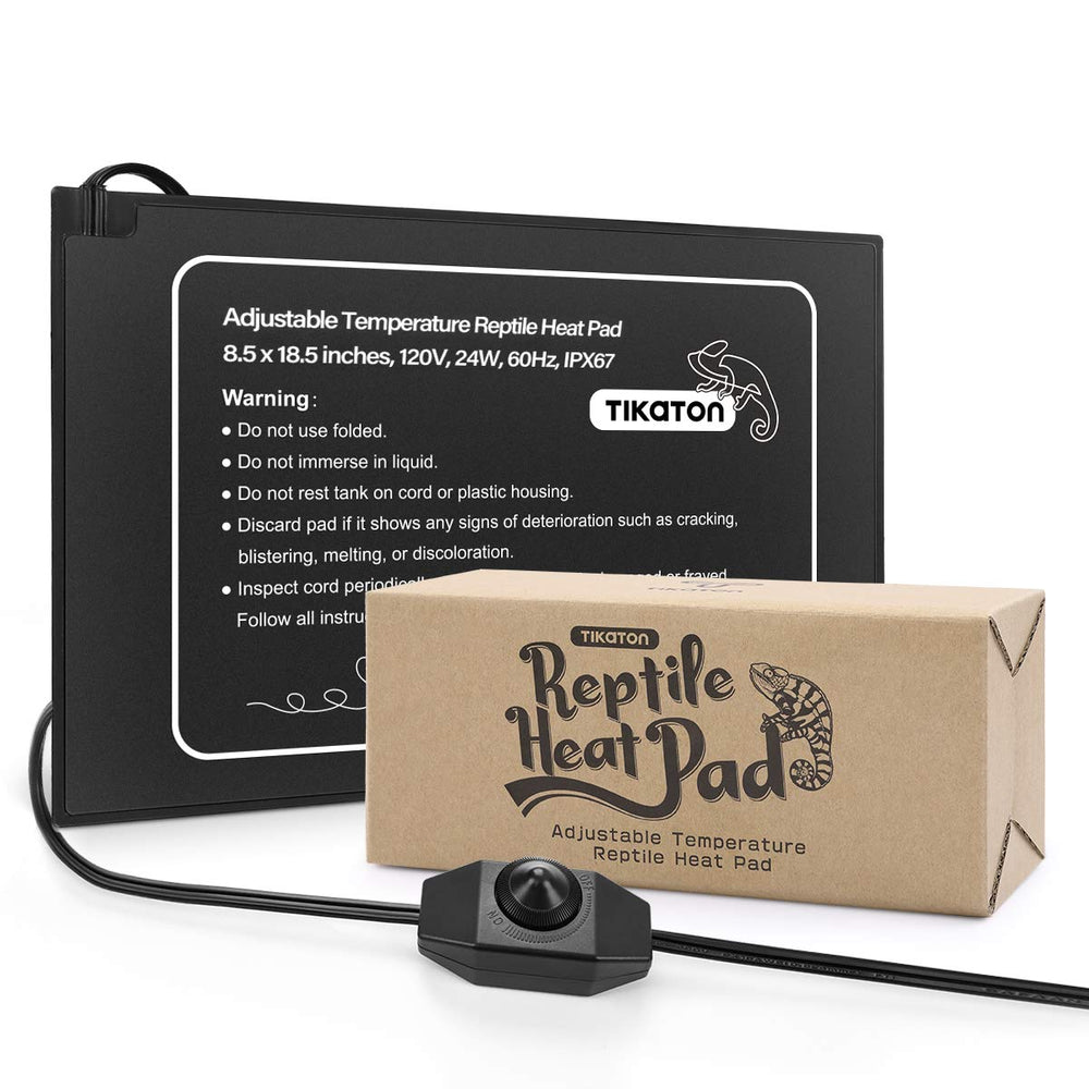 Tikaton reptile heat pad adjustable under-tank heat for 10-20gal tanks.