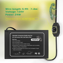Tikaton reptile heat pad durable PVC surface that is easy to clean.