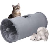 TiLanmiy cat tunnel in soft suede offers cozy hideaway for curious cats.