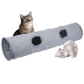 TiLanmiy collapsible cat tunnel with ball image shows interactive play for active cats.