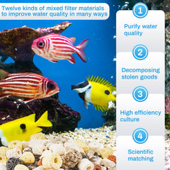 Timgle zeolite filter media helps reduce ammonia for healthier fish.