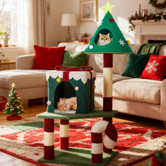 TIMIEEYA Christmas Cat Tree Nest Gift overview highlights gift shaped coziness for cats.