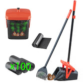 TIMINGILA 36in pooper scooper with swivel bin enables no-bend cleanup.