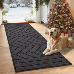 Tindbea dog mat muddy-paws front-door moisture absorption keeps floors dry.