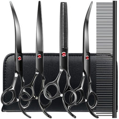 TINMARDA dog grooming scissors kit front view for quick at-home trims