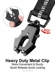 Tinmarda heavy-duty leash with bungee shows controlled stretch for smoother, gentler dog jogs