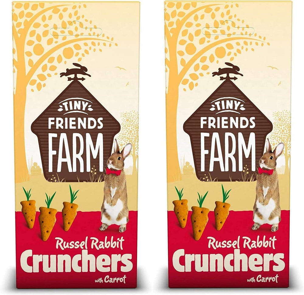 Tiny Friends Farm Russel Rabbit Crunchers 4.2oz, crunchy carrot treats for daily rewards.