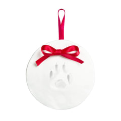 Tiny Ideas paw print ornament kit package shows all included tools for a simple keepsake.