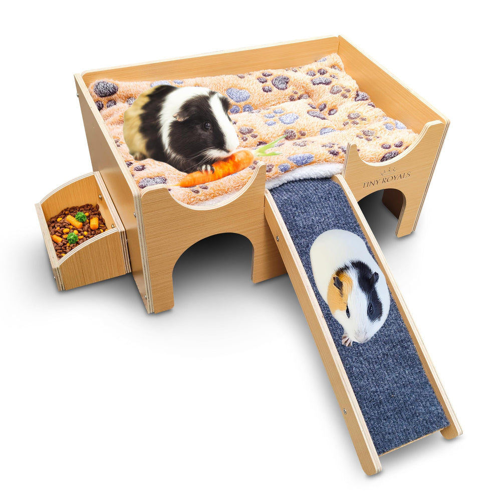 Tiny Royals guinea pig wooden hideout assembled for safe, durable use