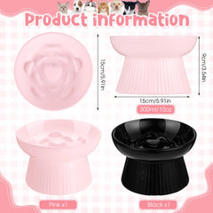 Tioncy ceramic elevated bowl supports dry or wet food for comfortable dining.