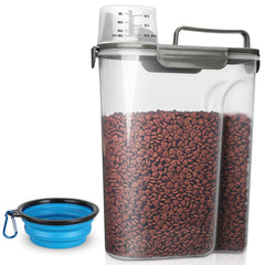 TIOVERY dog food container shows 6 Qt capacity perfect for kibble storage.