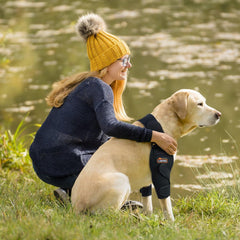 TIPOOP Dog Elbow Brace XL side-wear illustrates comfortable fit during walking and relief.