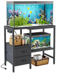 TIQLAB aquarium stand tabletop view shows a sturdy surface for tank display and tidy setup.