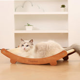 Tismucel sisal scratcher bed with beech base offers durable scratching for indoor cats.