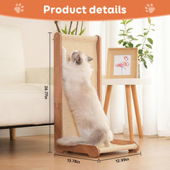 Tismucel sisal woven scratch pad shown vertical for tall cat scratching.