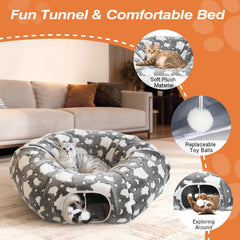 Tivray cat tunnel fur-ball decor adds interactive fun during play.