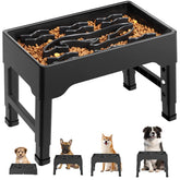 Tivray elevated slow feeder bowl demonstrates adjustable height for growing dogs.