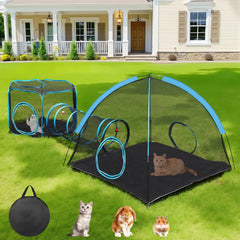 Tivray Outdoor Cat Enclosure 60-inch tent offers safe sunlit lounging and zoomies.