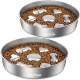 Tivray slow feeder dog bowl front view highlighting non-slip base and interior design