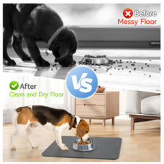 Tivray absorbent diatomaceous earth mat quickly soaks spills.