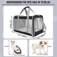 TIYOLAT cat carrier mesh windows on three sides provide airflow and pet observation.