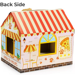 Tlence pizza shop cat house entrance image highlights roomy doorway.
