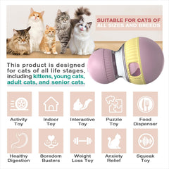 TLKNG cat treat-dispensing toy double-ball side view encourages chasing and foraging