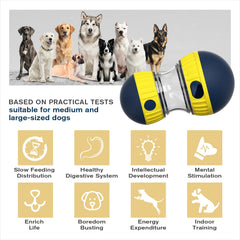 TLKNG dog puzzle ball demonstrates adjustable dispensing holes for treats.