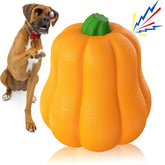 TLKNG pumpkin-shaped dog squeaky toy for engaging fetch and seasonal fun.