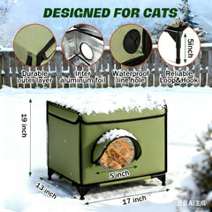TNELTUEB heated cat house interior view with escape door enables quick safe retreat