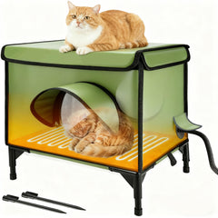 TNELTUEB heated cat house outdoor front view shows weatherproof shelter and warmth for outdoor cats