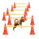 TNZMART dog agility hurdle cones orange set for backyard training focus