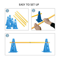 TNZMART dog agility training course blue arranged in backyard setting